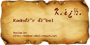 Kadnár Ábel névjegykártya